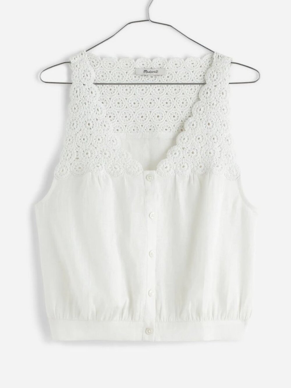 Madewell Embroidered V-Neck Bubble Top